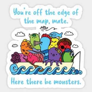 Cute monsters out for high seas adventure Sticker